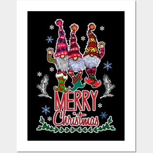 Cute Merry Christmas Gnomes Posters and Art